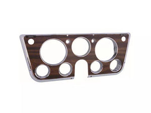 DASH BEZEL, WOOD GRAIN W/CHROME EDGES, 7 HOLE, 69-72