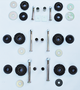 CAB/RADIATOR SUPPORT MOUNT KIT, (40 PC) W/ BUSHINGS, WASHERS, BOLTS, SPACERS, 69-72 CHEV/GMC 1/2 TON, 2WD,