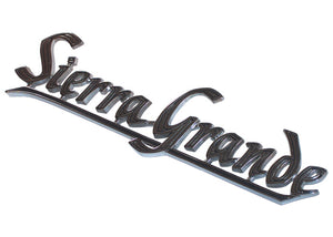 EMBLEM "SIERRA GRANDE" GMC REAR BEDSIDE EMBLEM 1969-'72