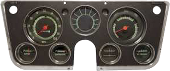 DASH CLUSTER, FULLY ASSEMBLED, TACH 5000 or 8000, NO VAC, NO CLOCK, '67-'68 or '69-'72
