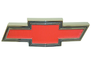 EMBLEM GRILL "BOWTIE W/RED" PAINTED DETAILS W/ FASTENERS,  '67-'68