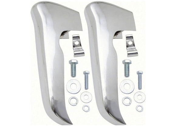 FRONT BUMPER GUARDS, CHROME, PAIR