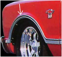 FRONT FENDER WHEEL ARCH  MOLDING, EACH  L/H , R/H '67-'68