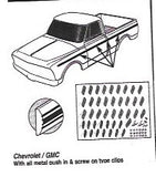 UPPER BODY, SIDE MOLDING KIT, SHORT BED, W/CLIPS, '69-'72