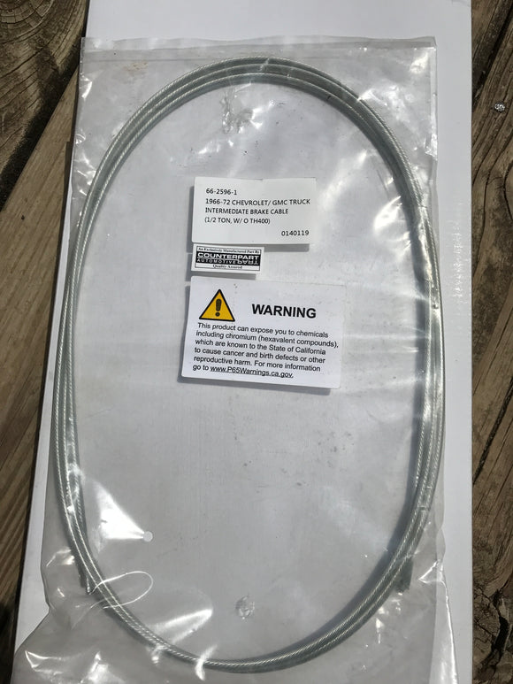 INTERMEDIATE EMERGENCY BRAKE CABLE, LONG BED, 66-72