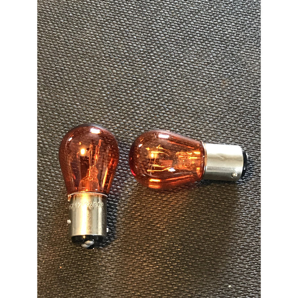 LIGHT BULBS, AMBER, RED, CLEAR, SET OF 2