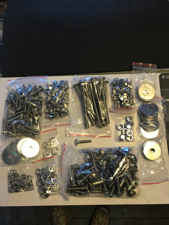 BED BOLT KIT, STEPSIDE, SWB, POLISHED STAINLESS STEEL,  '67-'72