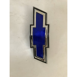 EMBLEM HOOD,  CHROME W/ BLUE BOW TIE, 69-70 CHEVY