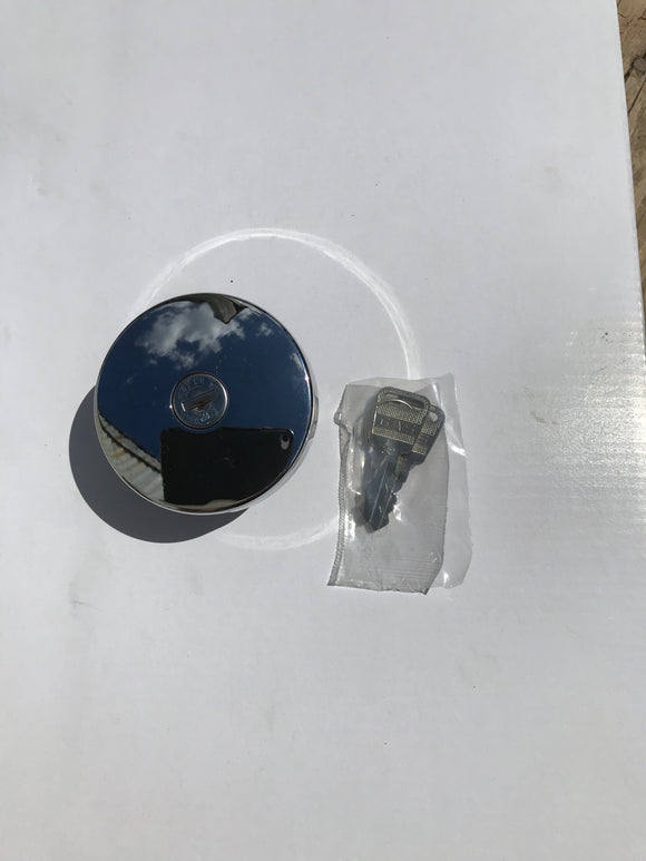 GAS CAP LOCKING CHROME W/2 KEYS 47-81