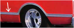 FRONT BED MOLDING, LWB, L/H, OR R/H '67-'68