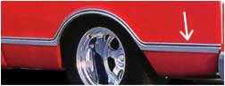 REAR BED MOLDING, LWB, L/H, or R/H, 1967-1968