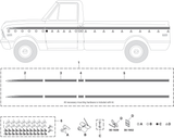 UPPER BODY SIDE MOLDING KIT, LONG BED, W/CLIPS, '69-'72