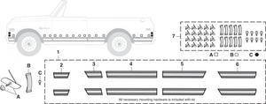 BLAZER MOLDING KIT, LOWER,  10 PCS.